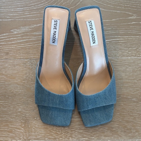 Steve Madden Denim Blue Marcie Mules 8.5 - Picture 1 of 5
